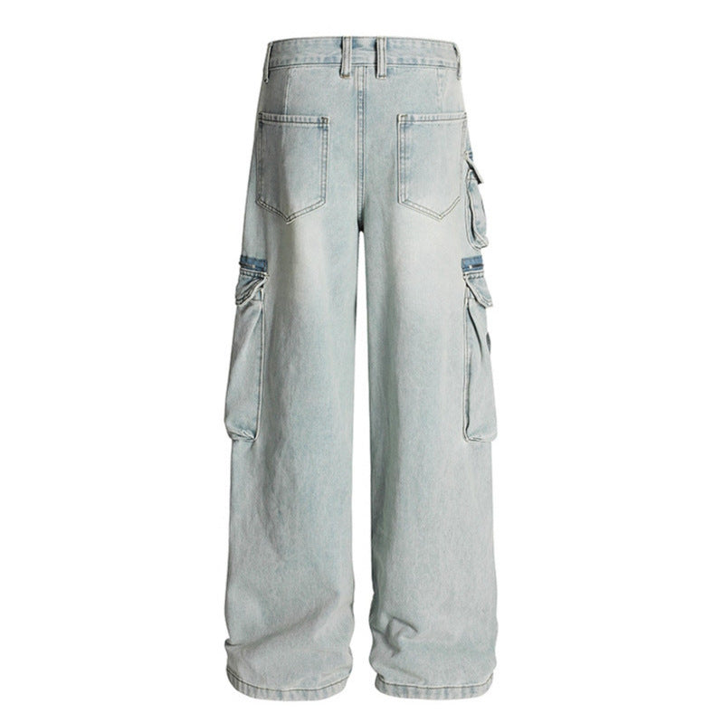Wrinkled Multi Pocket Workwear Jeans - Premium Japanese Denim
