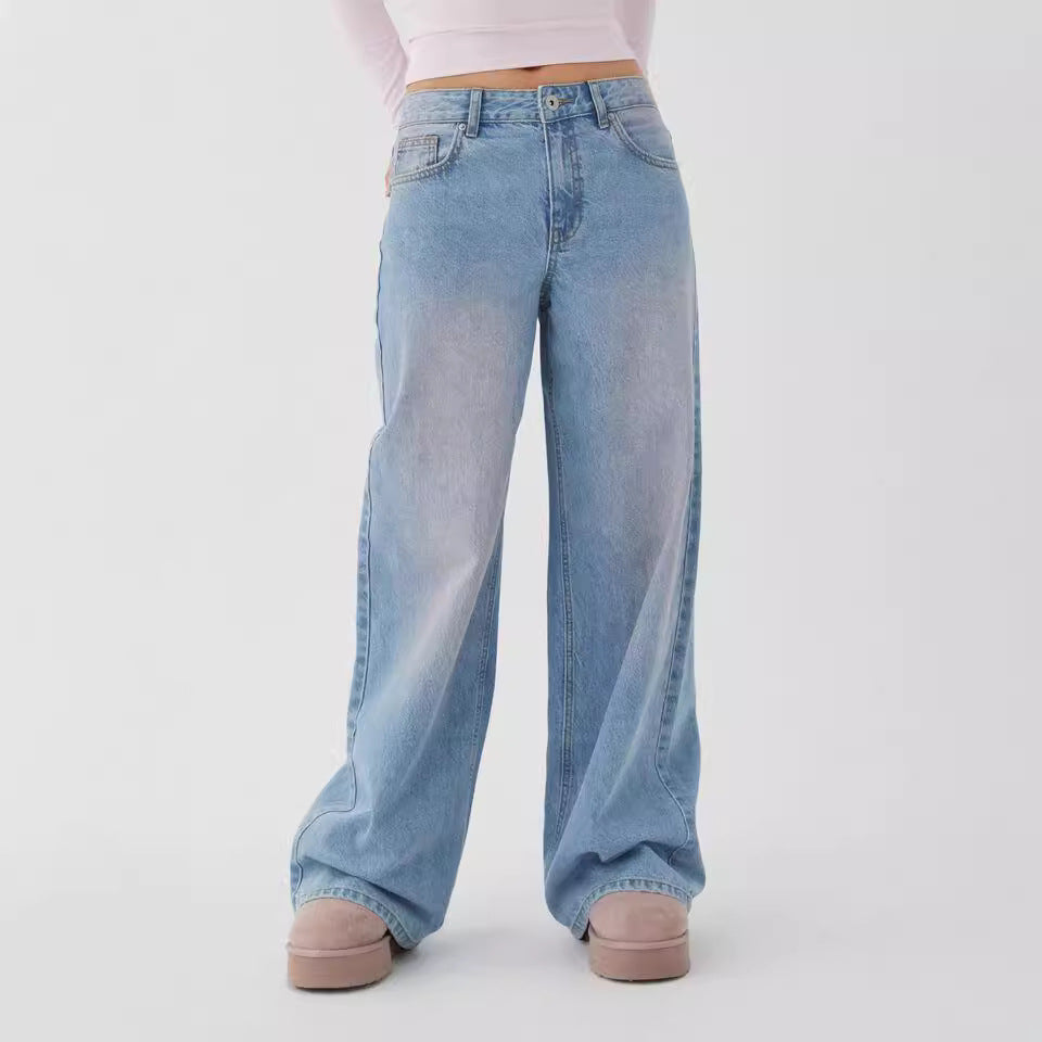 Premium Wide Leg High Waisted Jeans in Various Colors