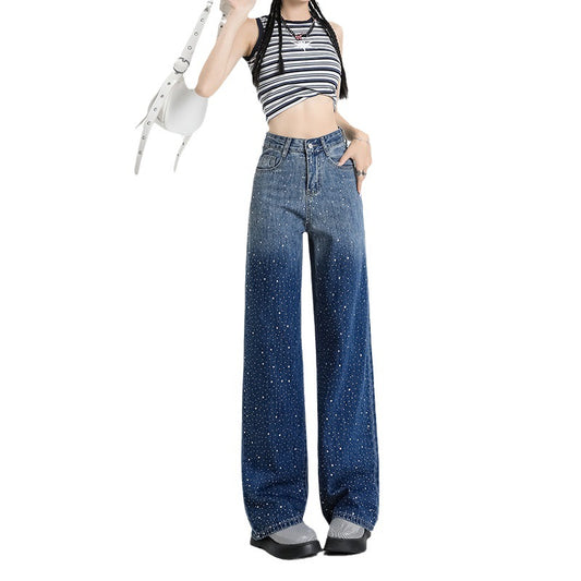 Women's High-Waisted Denim Pants - Versatile Straight Leg for Autumn