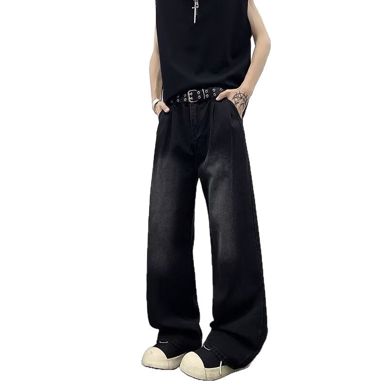 Water Washed Versatile Men's Loose Straight Leg Jeans