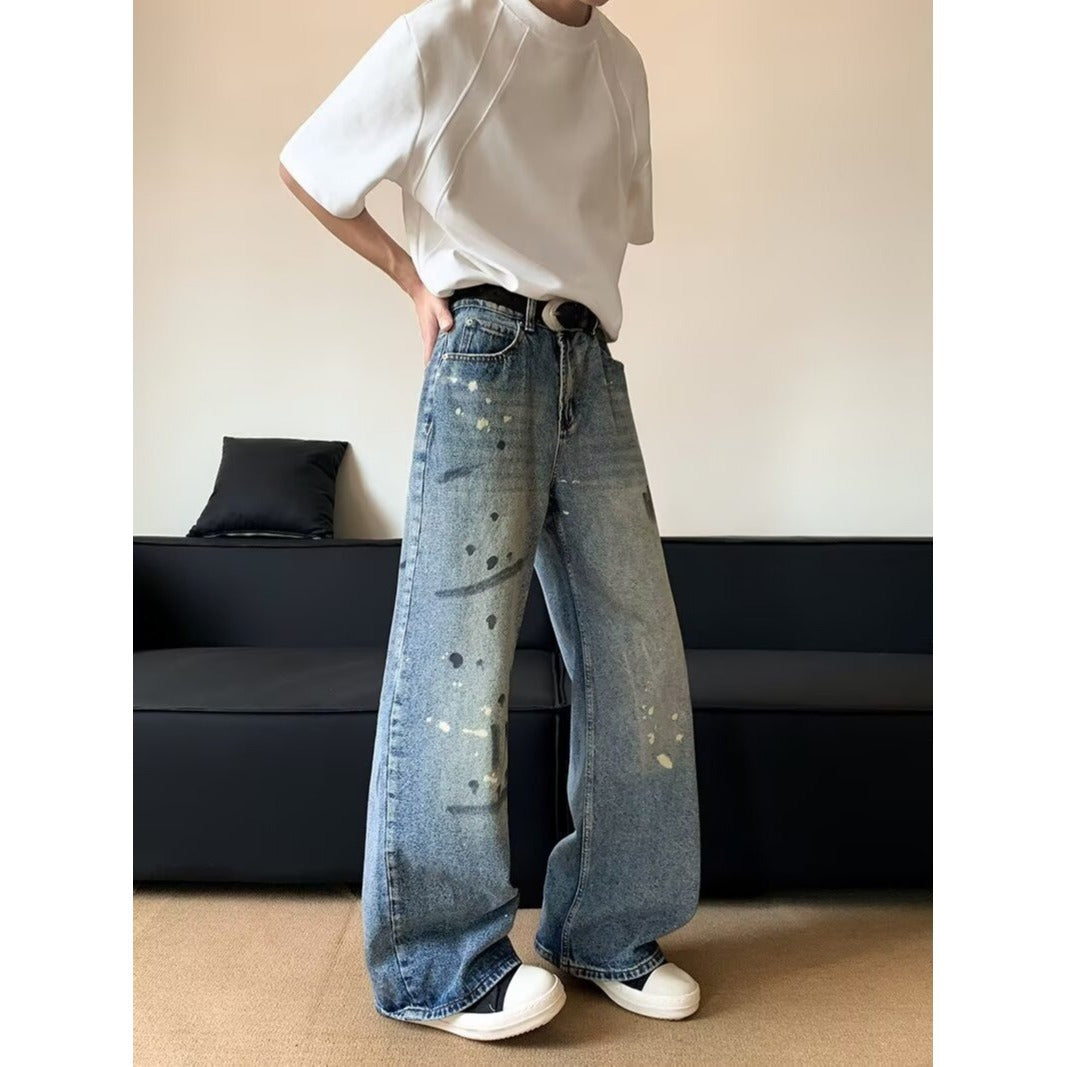 Trendy Retro Loose Straight Tube Wide Leg Pants